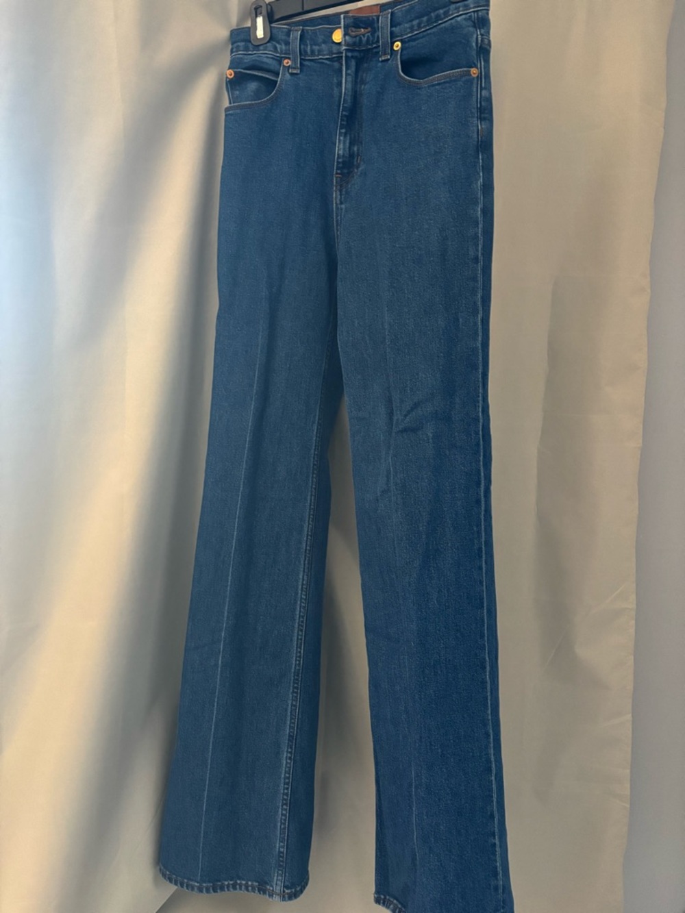High-Rise Wide-Leg Women’s Jeans in Medium Blue - Picture 6 of 7